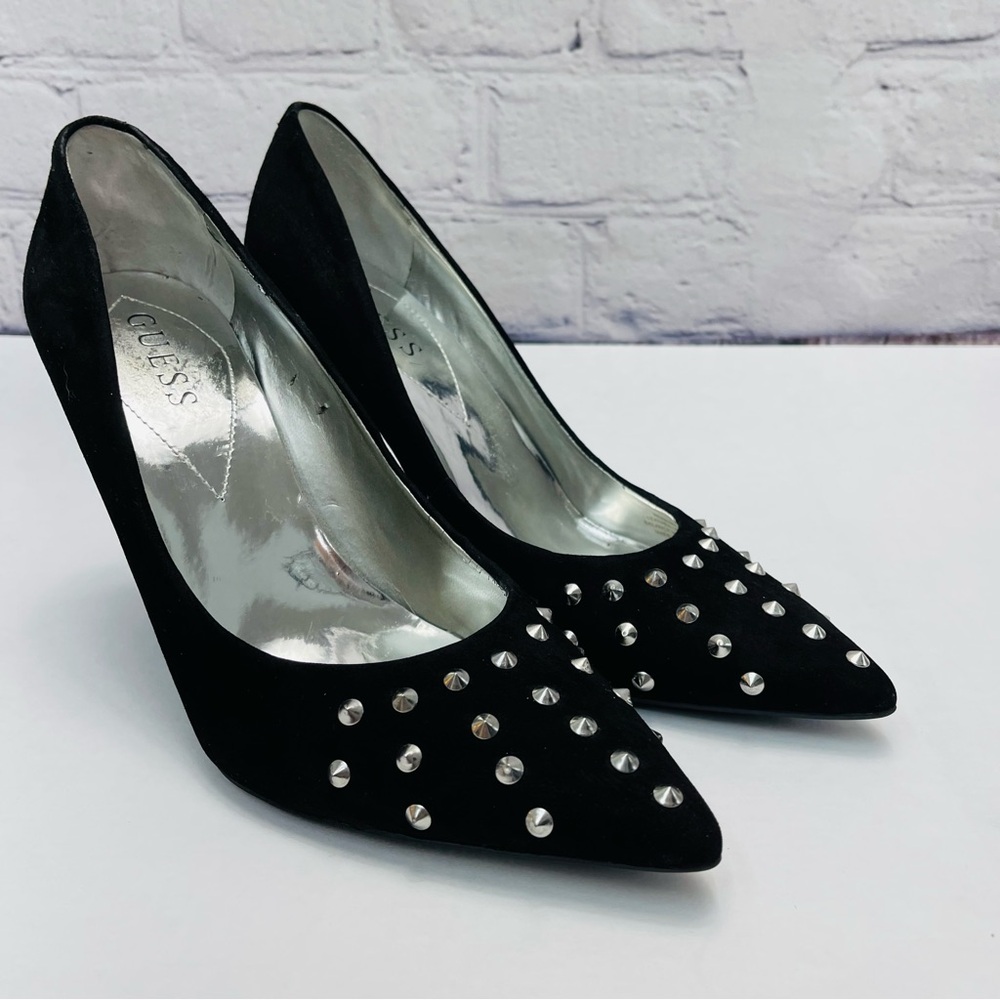Women's Guess Studded High Heel Stiletto Pumps Suede Shoes 7.5 - Picture 5 of 13